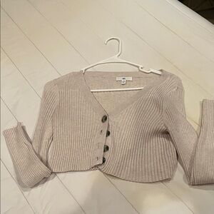 BP Cream Ribbed Cardigan